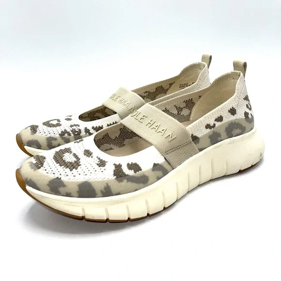 Cole Haan Zerogrand Flex Mary Jane Slip-On Ivory/White Cap Grey/Walnut Leopard - Picture 3 of 9